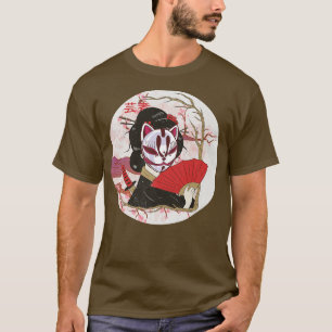 Geisha Japanese Kawaii Geisha Girl Sakura Cherry B T-Shirt