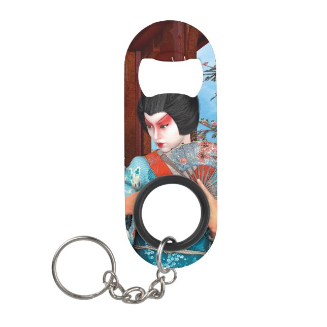 Geisha Keychain Bottle Opener (Front)