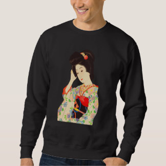 Geisha Maiko Kimono Japanese Japan painting Kawase Sweatshirt