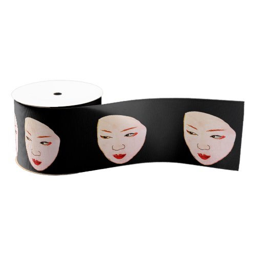 Geisha mask grosgrain ribbon