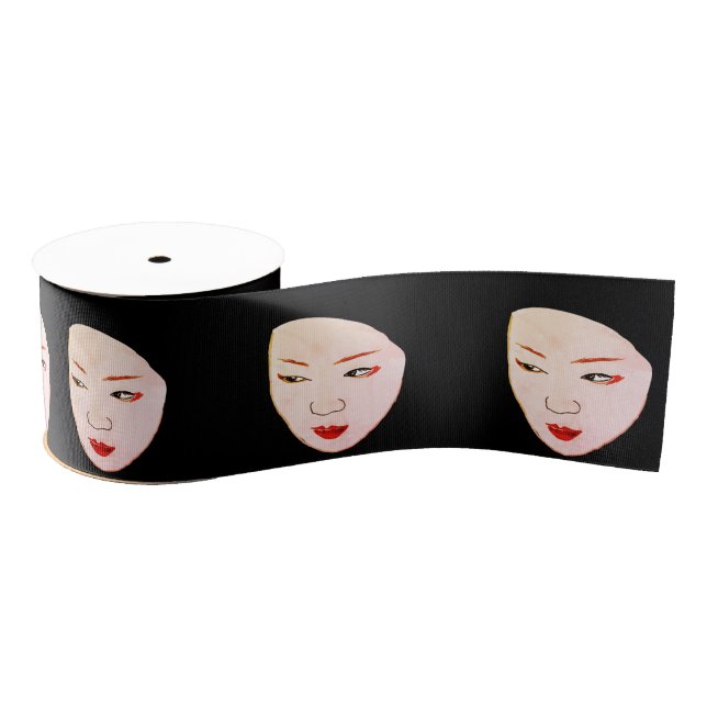 Geisha mask grosgrain ribbon (Spool)