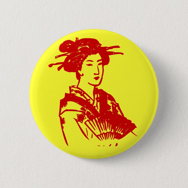 Geisha Pinback Button (Front)