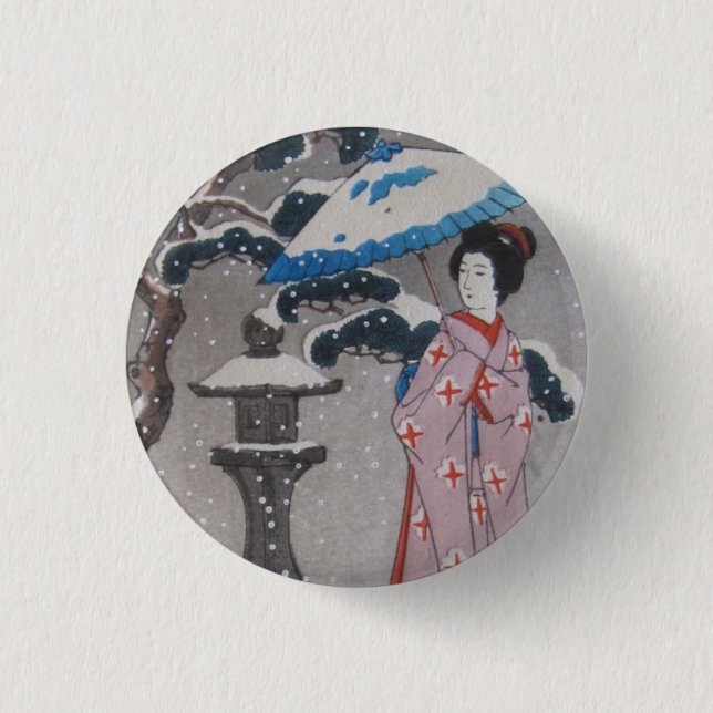 Geisha Pinback Button (Front)
