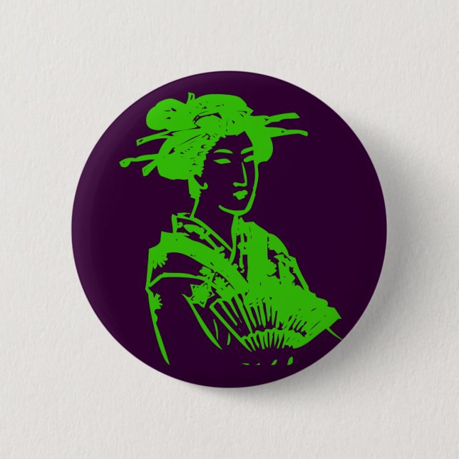 Geisha Pinback Button (Front)