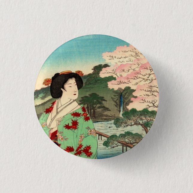Geisha Pinback Button (Front)