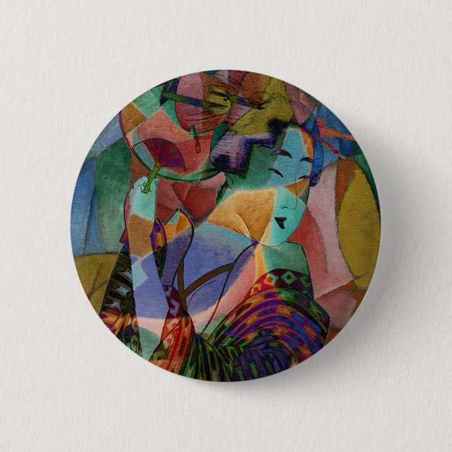GEISHA PINBACK BUTTON (Front)