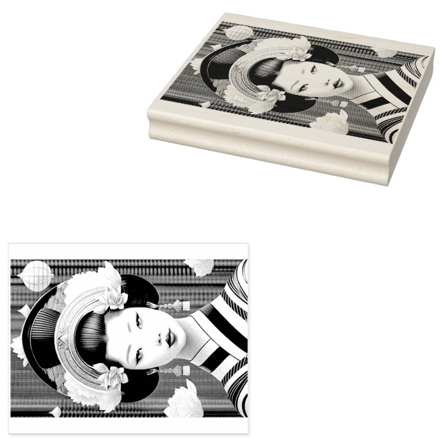 Geisha Rubber Stamp (Stamped)