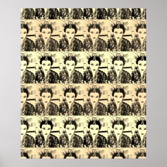 Geisha Selfie Cool Wall Pop Art Poster (Front)