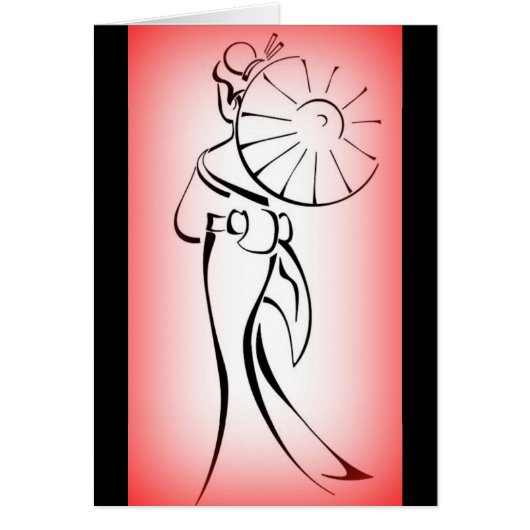 Geisha Silhouette Red Edge Cards (Front)
