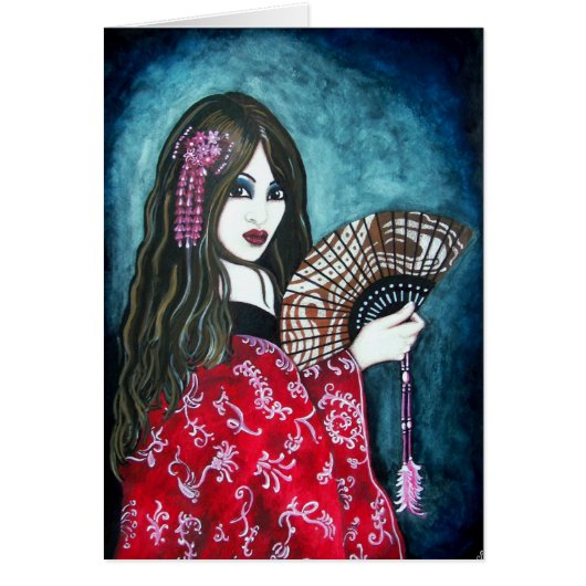 Geisha with Fan Cards (Front)