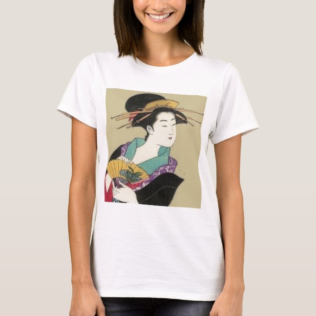 geisha with fan T-Shirt (Front)