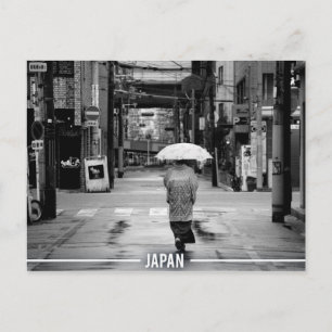 Geisha with Umbrella, Kyoto Streets Japan Postcard
