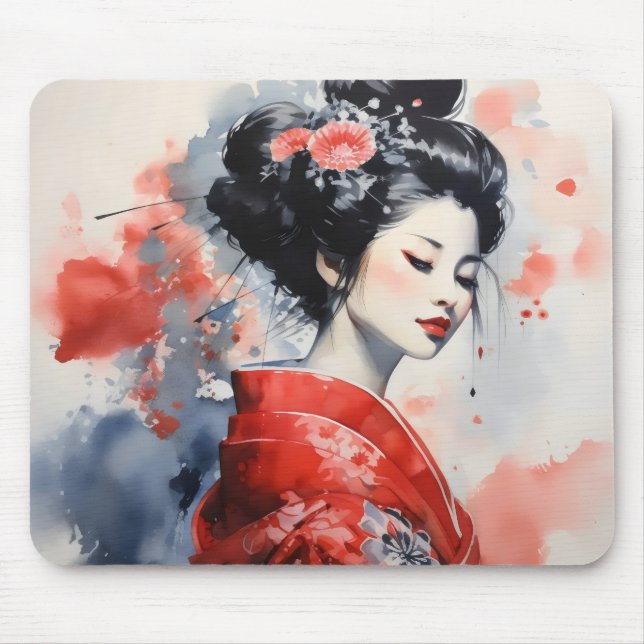 Geisha Woman Japan Mouse Pad (Front)
