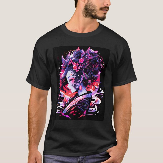 Geisha's Charm Allure of Japanese Culture Design T-Shirt (Front)