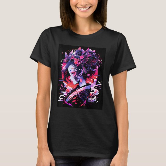 Geisha's Charm Allure of Japanese Culture Design T-Shirt (Front)