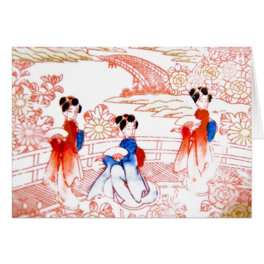 Geishas in garden cards (Front Horizontal)