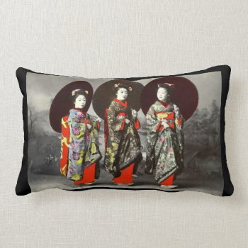 Geishas - Japanese Girls Lumbar Pillow by MonsterSmash at Zazzle