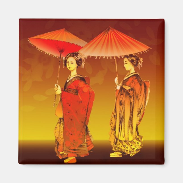 Geishas parasoles magnet (Front)