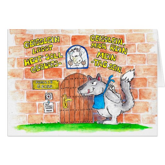 Geisslein Birthday greeting card by Nicole Janes (Front Horizontal)