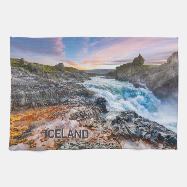 Geitafoss Waterfalls, Iceland Kitchen Towel (Horizontal)