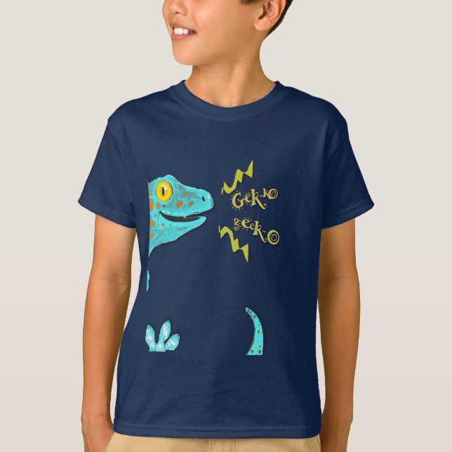 "Gekko gecko"  Cute Calling Tokay Gecko T-Shirt (Front)
