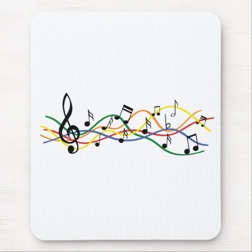 Gekleurde muziek balken Liefde voor muziek Mouse Pad