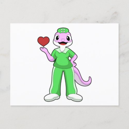 Geko as Nurse with Heart Postcard