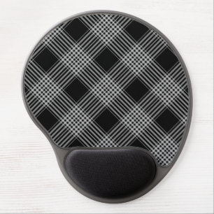 Gel Mouse Pad/Black and White Plaid Gel Mouse Pad