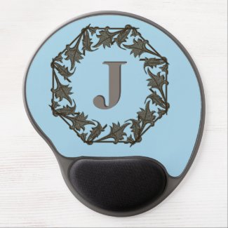 Gel Mousepad - Circle of Leaves with Monogram