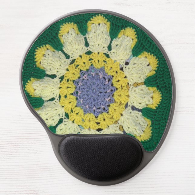 Gel Mousepad - Daisy crochet pattern (Front)