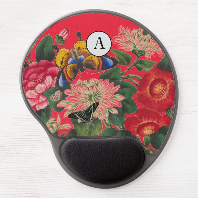 Gel Mousepad FLOWERS AND BUTTERFLIES CHINESE (Front)