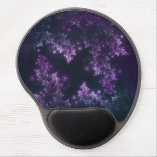 Gel Mousepad Fractal Leaves Violet Glow