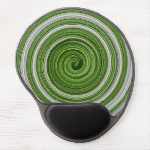Gel mousepad green spiral pattern