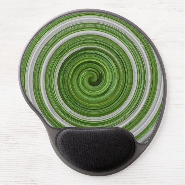 Gel mousepad green spiral pattern (Front)