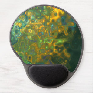 Gel Mousepad Green Yellow Gemstone Pattern