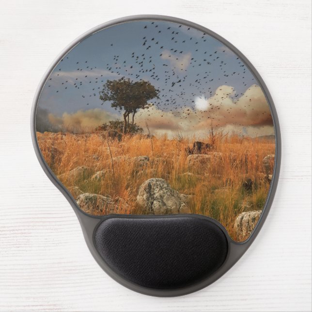 Gel Mousepad Lonely Tree And Birds (Front)