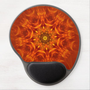 Gel Mousepad Mandala Sunlight Orange Pattern