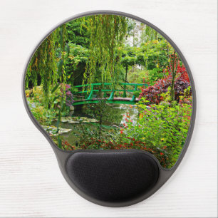 Gel mousepad, Monet's garden bridge Mouse Pad