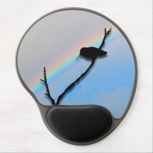 Gel Mousepad - Rainbow Sky and Hummingbird