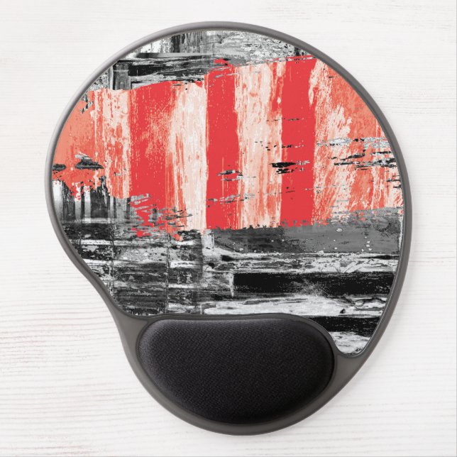Gel Mousepad – Red Pulse Abstract Design (Front)