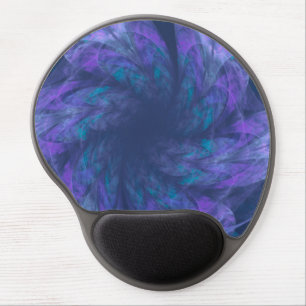 Gel Mousepad Transparent Blue Petals Fractal