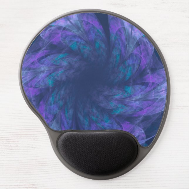 Gel Mousepad Transparent Blue Petals Fractal (Front)