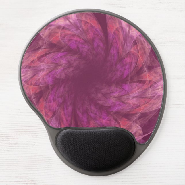 Gel Mousepad Transparent Purple Petals Fractal (Front)