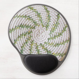 Gel Mousepad - White and Green Spiral