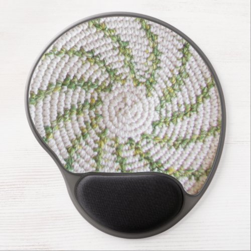 Gel Mousepad _ White and Green Spiral