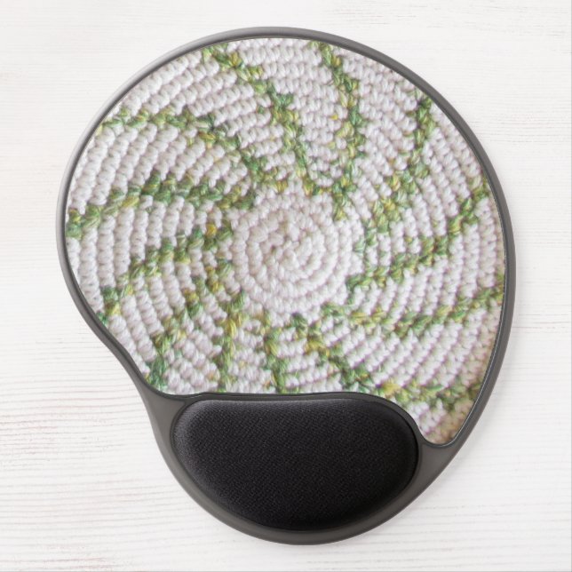 Gel Mousepad - White and Green Spiral (Front)