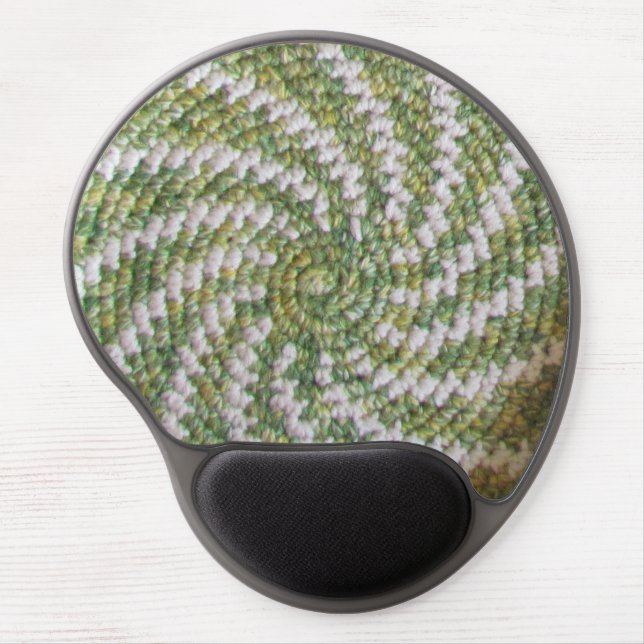 Gel Mousepad - White and Green Spiral (Front)