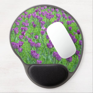GEL MOUSEPAD WITH FIELD OF PURPLE TULIPS