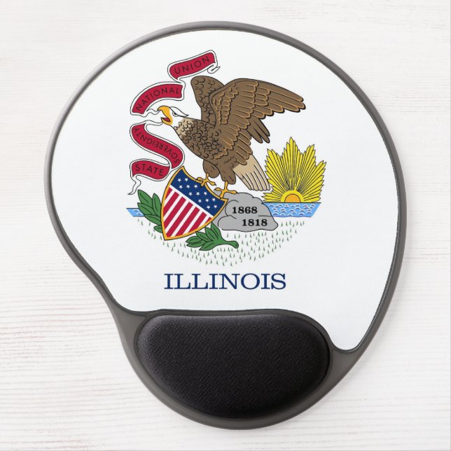 Gel Mousepad with flag of Illinois State, USA (Front)