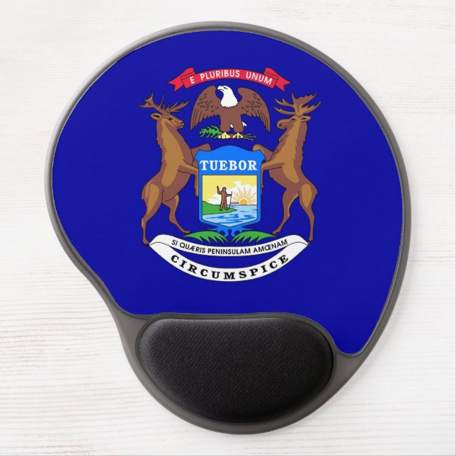 Gel Mousepad with flag of Michigan State, USA (Front)